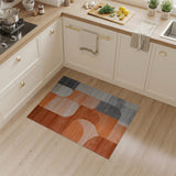 Abstract Orange Geometric Area Rug