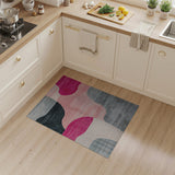 Abstract Pink Grey Organic Shapes Area Rug