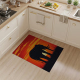Washable African Elephant Sunset Low Pile Area Rug