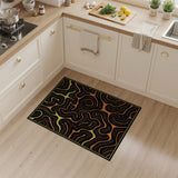 Vibrant Orange Swirl Abstract Orange Area Rug