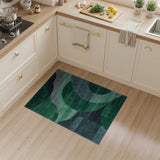 Emerald Curves Abstract Geometric Rug