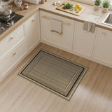 Brown Tan Multi-Border Plaid Area Rug