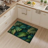 Leaves Lush Monstera Leaves Green Area Rug