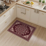 Red Traditional Persian Red Persian Medallion Floral Area Rug