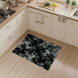 Abstract Ink Splash Black White Area Rug