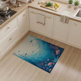 Blue Teal Coral Reef Ocean Fish Area Rug