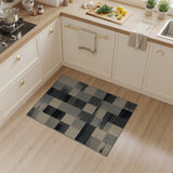 Grey Distressed Patchwork Area Rug