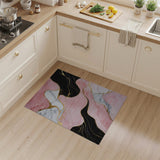 ODIKA Pink and Gold Marble Abstract Washable Area Rug, Low Pile Non-Slip Living Room Carpet
