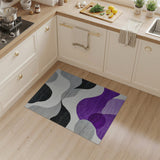 Purple Black Grey Abstract Area Rug