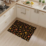 Graphic Autumn Leaves Acorns Area Rug