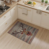 Red Deer Antler Striped Southwestern Area Rug