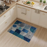 Blue and Teal Geometric Modern Blue Teal Geometric Abstract Area Rug