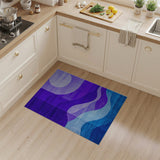 Moonlit Purple Waves Abstract Area Rug