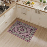 Blush Pink Floral Medallion Rug