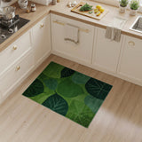Lush Green Leaves Geometric Area Rug
