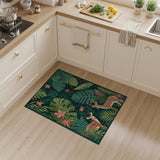 Emerald Green Spotted Deer Monstera Rug