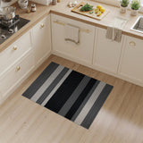 Geometric Modern Striped Black White Striped Woven Area Rug
