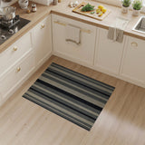 Bold Vertical Striped Black Grey Area Rug