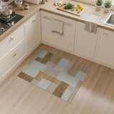 Tan Beige Geometric Block Area Rug