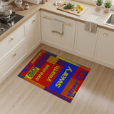 Glitch Text Multi-Color Geometric Area Rug