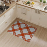 Bold Red and White Plaid Geometric Area Rug
