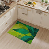 Vibrant Overlapping Green Leaves Area Rug