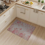 Floral Vintage Pink Blush Pink Rose Floral Vintage Area Rug