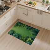 Boho Chic Lush Monstera Leaf Green Area Rug