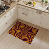 Hypnotic Orange Spiral Area Rug