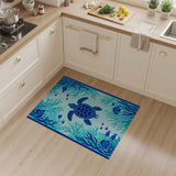 Mosaic Sea Turtle Coral Reef Area Rug