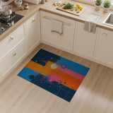 Vibrant Multi-Color Geometric Grid Multi-color and Patterns Area Rug