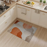 ODIKA Washable Abstract Terracotta Modern Low Pile Area Rug