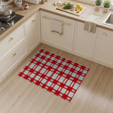 Bold Red Gingham Checkered Area Rug