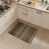 Teal Green and Terracotta Southwestern Area Rug