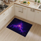 Cosmic Neon Lightning Purple Area Rug