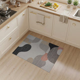 Abstract Organic Shapes Area Rug - Grey Black Coral