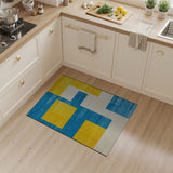 Bold Blue Yellow Geometric Abstract Area Rug