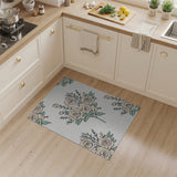 Blush Pink Rose Bouquet Floral Area Rug