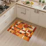 ODIKA Washable Mid-Century Modern Geometric Area Rug - Non-Slip Low Pile