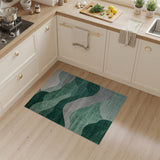Abstract Area Emerald Wave Abstract Area Rug