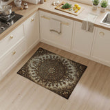 Gold and Silver Ornate Gold Mandala Area Rug