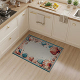 Coastal Seashell Fish Area Rug