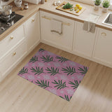 Pink Fern Fronds Snowflake Holiday Rug