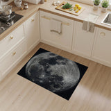 Moon Crater Black White Area Rug
