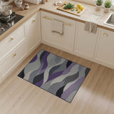 Purple Grey Wavy Abstract Area Rug