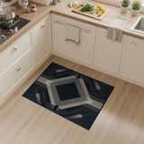 Modern Geometric Diamond Black White Area Rug