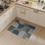 Modern Teal Grey Geometric Area Rug