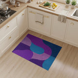 Purple Teal Organic Abstract Area Rug