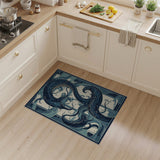 Entwined Octopus Blue Teal Area Rug