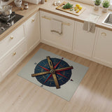 Nautical Compass Rose Ruler Area Rug
